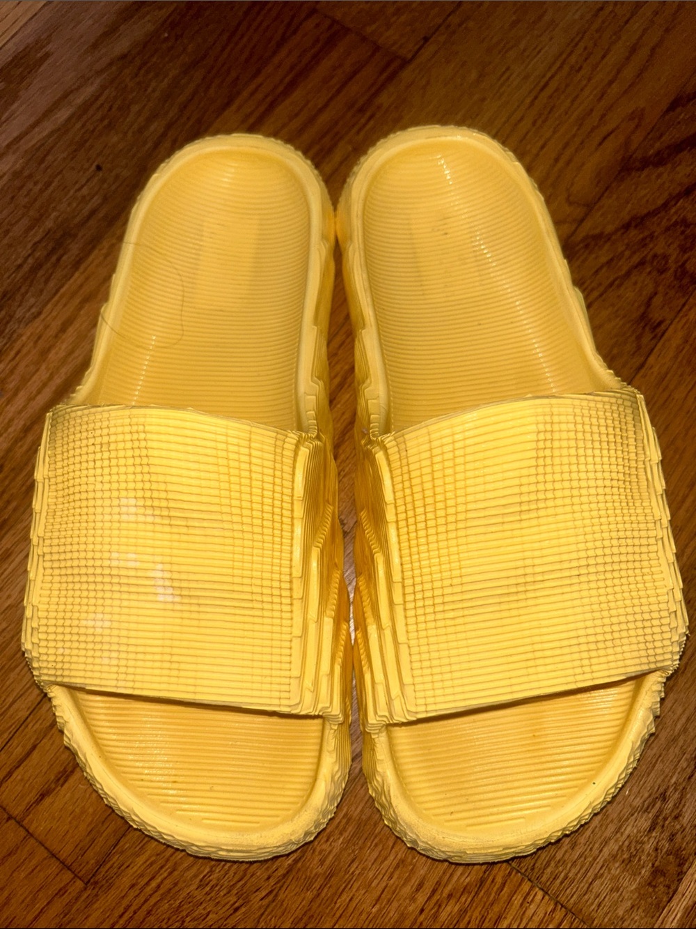 Unisex Yellow Slide Sandals - Bold Solid Color Womens size 10 Mens size 8